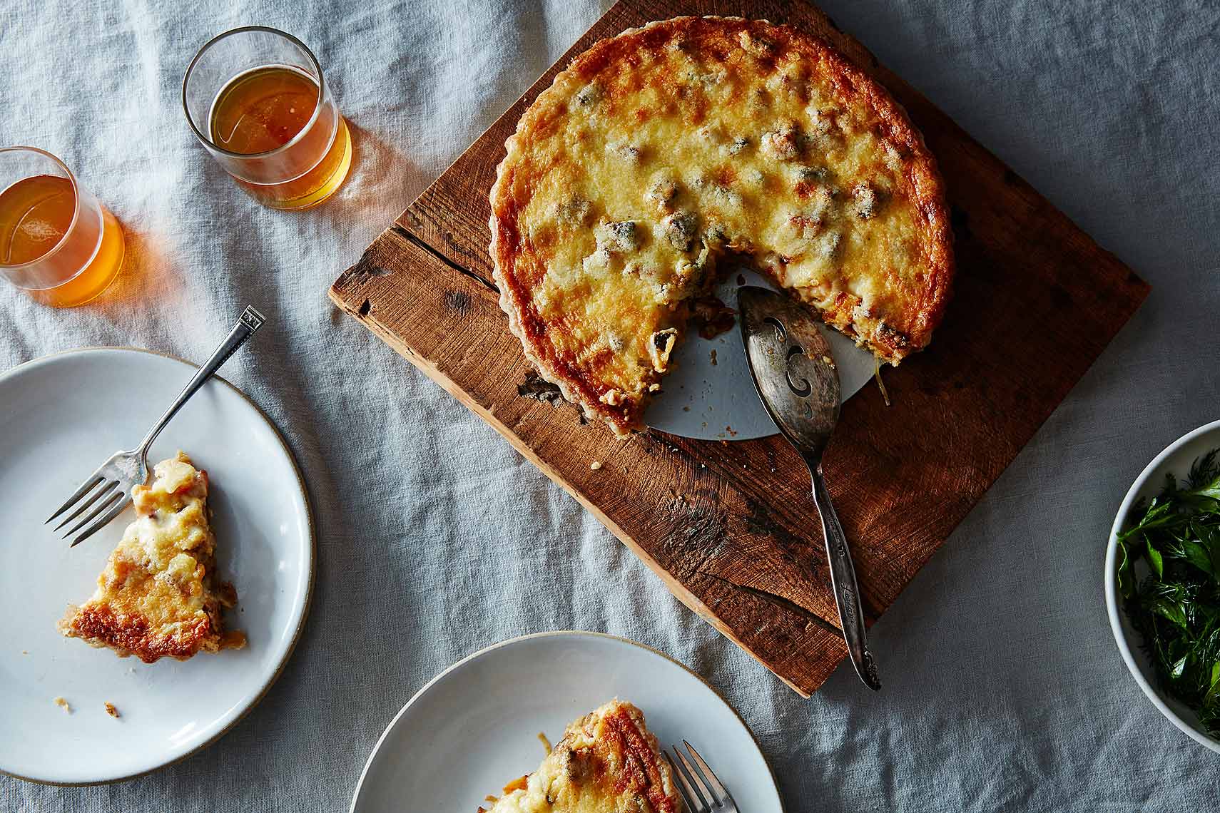 caramelized onion and butternut squash tart