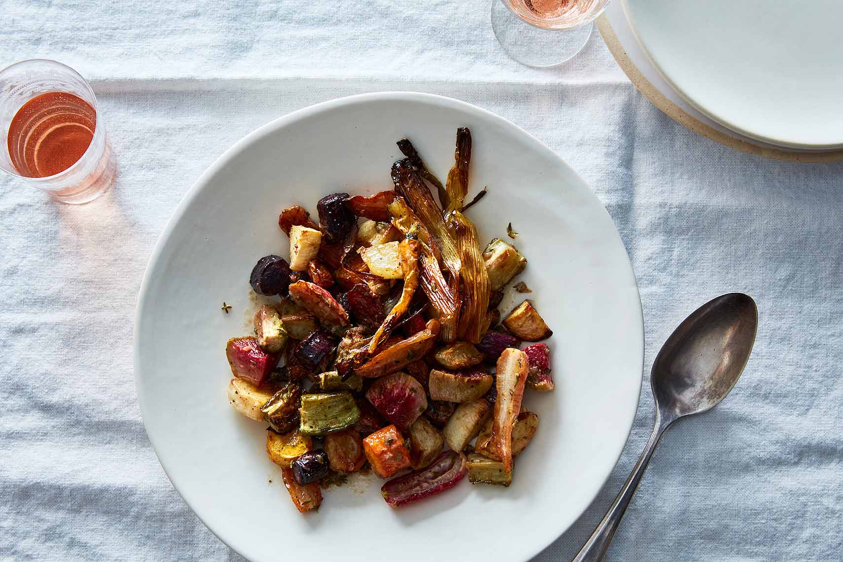 roasted spring root vegetables with horseradish thyme butter